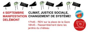 Climat, justice sociale, changement de système ! Toutes et tous dans la rue le 4 septembre !
